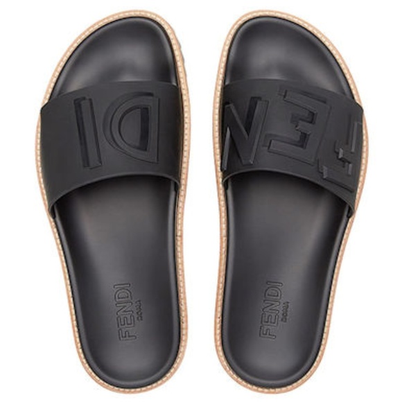 Fendi Other - Mens Rubber Black Fendi Vocabulary Slides Sandals